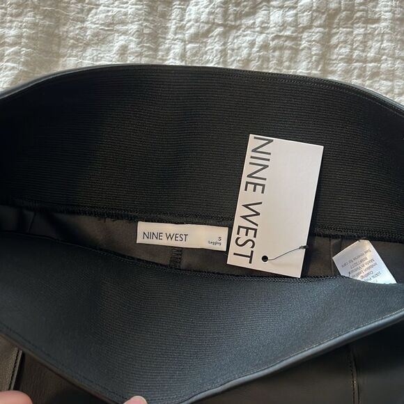 Women's Nine West Faux Leather Leggings Tummy-Control Black Size Small MSRP $36 - Picture 3 of 4
